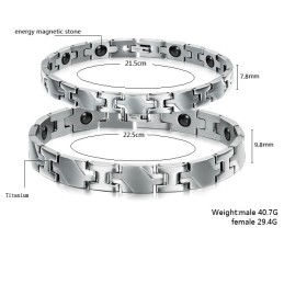 Fremragende Kvalitet Sundhed Titanium Lodestone Armbånd Til Elskere