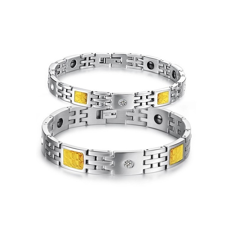 Titanium-Lodestenarmbånd Af Overlegen Kvalitet Til Elskere Med Rhinsten Titanium-Lodestenarmbånd Af Overlegen Kvalitet Til Elskere Med Rhinsten