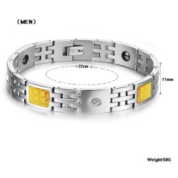 Titanium-Lodestenarmbånd Af Overlegen Kvalitet Til Elskere Med Rhinsten