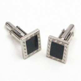 Titanium Og Sort Ip-Belagte Firkantede Manchetknapper