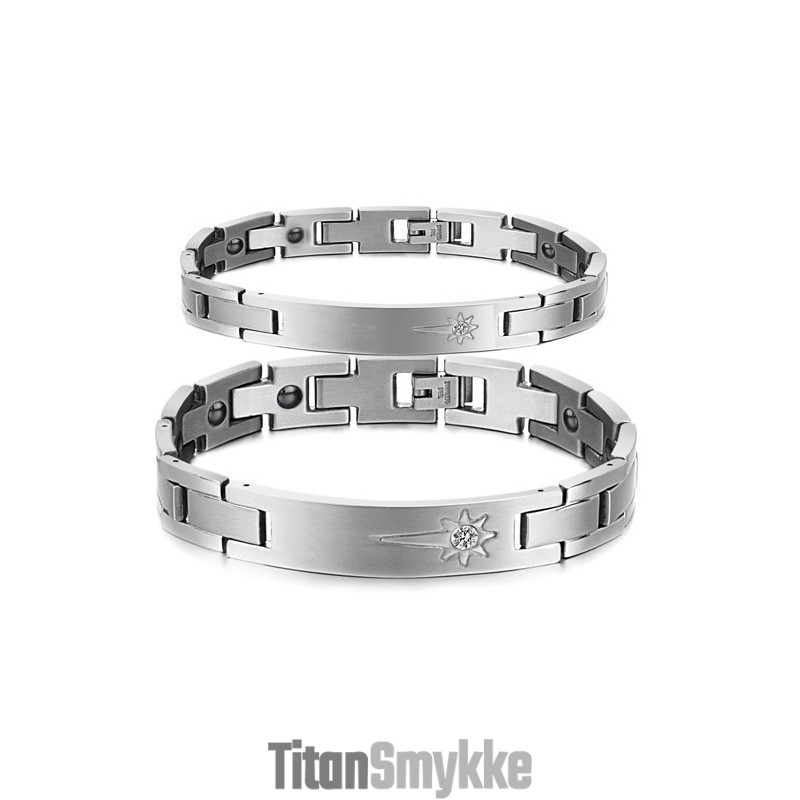 At Nyde Et Højt Omdømme I Ind- Og Udland Titanium Armbånd Til Elskere Med Diamanter