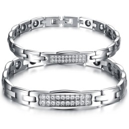 Dronningen Af Kvalitetssundhed Titanium Lodestone Armbånd Til Elskere Med Diamanter