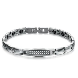 Dronningen Af Kvalitetssundhed Titanium Lodestone Armbånd Til Elskere Med Diamanter