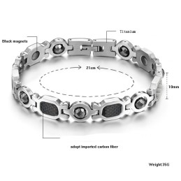 Stabil Kvalitets Titanium Lodestone Armbånd Til Mænds Sundhed