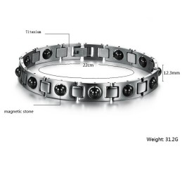 Dronningen Af Kvalitetssundhed Titanium Lodestone Armbånd