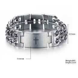 Nem At Bruge Herre Kors Titanium Armbånd