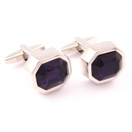 Moderigtige Titanium Manchetknapper Med Mystisk Lilla Opal