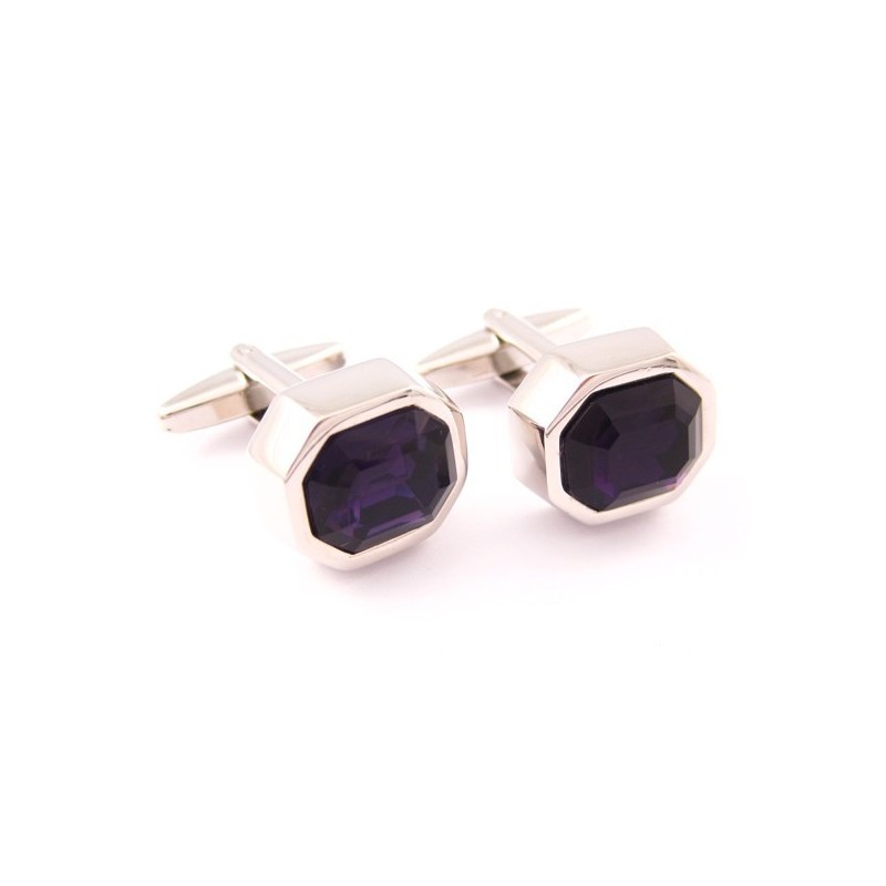 Moderigtige Titanium Manchetknapper Med Mystisk Lilla Opal