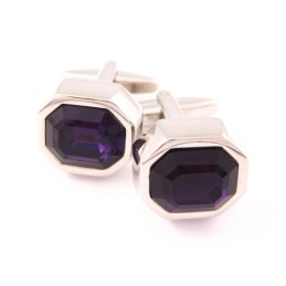 Moderigtige Titanium Manchetknapper Med Mystisk Lilla Opal