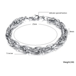 Komplet I Specifikationer Herrearmbånd I Titanium