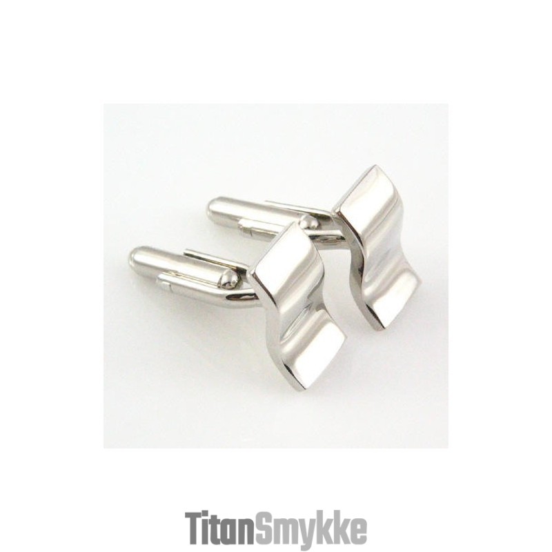 Manchetknapper I Titanium Og Sigmoid Kurve Manchetknapper I Titanium Og Sigmoid Kurve