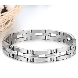 Høj Kvalitet Titanium Armbånd Til Mænd Med Kors