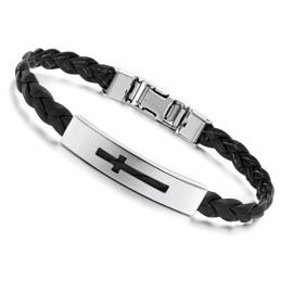Stabil Kvalitet Kvindelig Kors Titanium Pu Armbånd