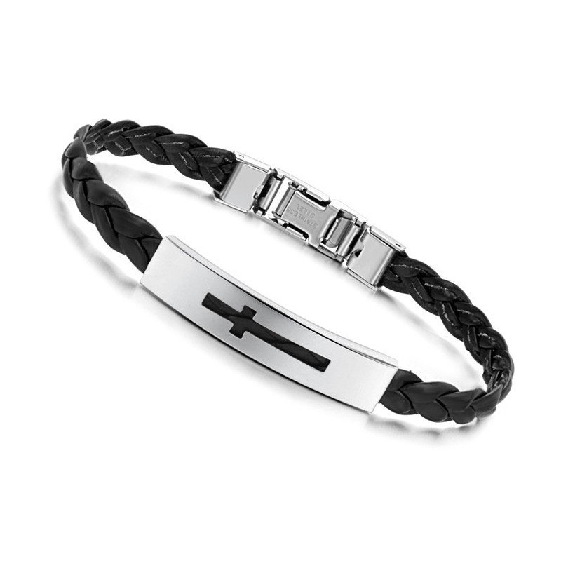 Stabil Kvalitet Kvindelig Kors Titanium Pu Armbånd Stabil Kvalitet Kvindelig Kors Titanium Pu Armbånd