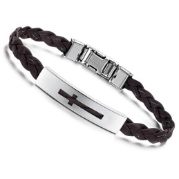 Stabil Kvalitet Kvindelig Kors Titanium Pu Armbånd
