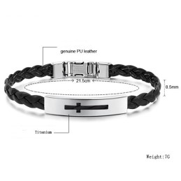 Stabil Kvalitet Kvindelig Kors Titanium Pu Armbånd