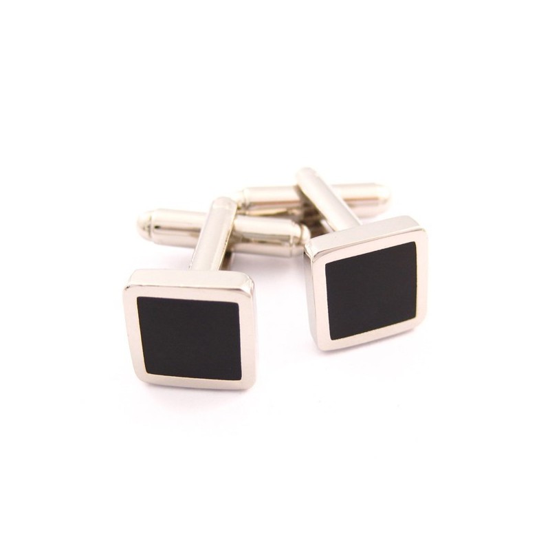 Titanium Og Sort Ip-Belagte Firkantede Manchetknapper Titanium Og Sort Ip-Belagte Firkantede Manchetknapper