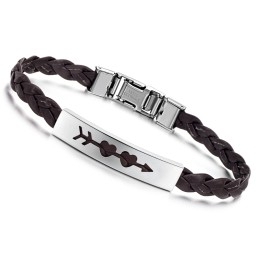 Stabil Kvalitet Kvindelig Kæreste Titanium Læderarmbånd