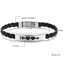 Stabil Kvalitet Kvindelig Kæreste Titanium Læderarmbånd