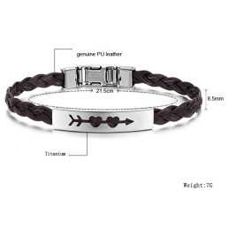 Stabil Kvalitet Kvindelig Kæreste Titanium Læderarmbånd