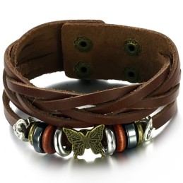 Høj Kvalitet Kvindelig Sommerfuglformet Titanium Læderarmbånd