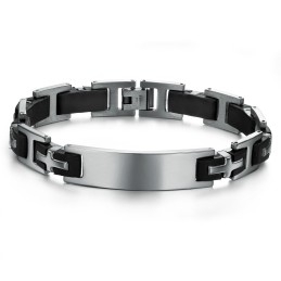 Holdbar I Brug Titanium Silikone Armbånd Til Mænd