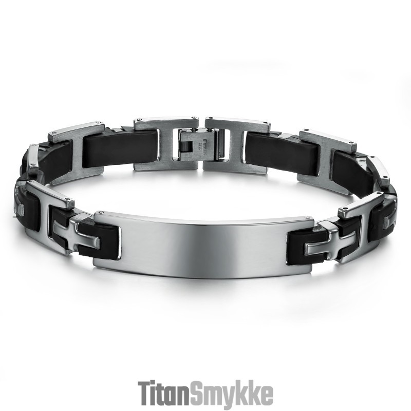 Holdbar I Brug Titanium Silikone Armbånd Til Mænd