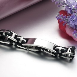 Holdbar I Brug Titanium Silikone Armbånd Til Mænd
