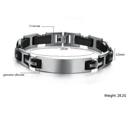 Holdbar I Brug Titanium Silikone Armbånd Til Mænd