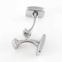 Titanium Og Hvide Ip-Belagte Firkantede Manchetknapper
