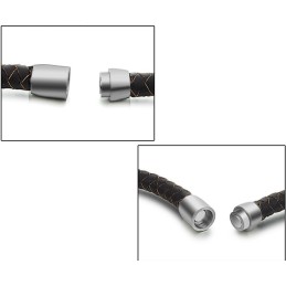 Nyd Et Højt Omdømme I Ind- Og Udland Brun Titanium Læderarmbånd