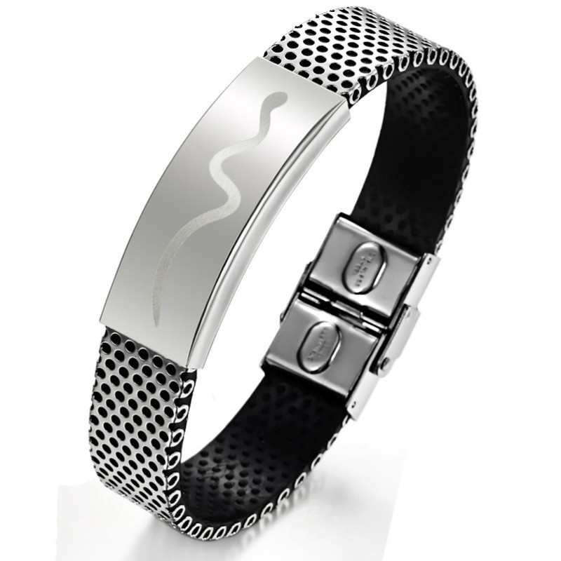 Høj Kvalitet Titanium Armbånd I Hugormform Til Mænd Høj Kvalitet Titanium Armbånd I Hugormform Til Mænd
