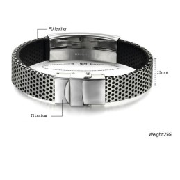 Høj Kvalitet Titanium Armbånd I Hugormform Til Mænd