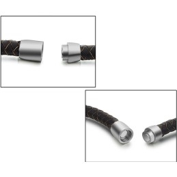 Bredt Udvalg Af Brunt Titanium Læderarmbånd