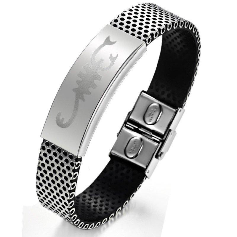 Verdenskendt Scorpion Titanium Læderarmbånd