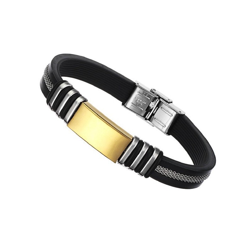 Verdenskendt Armbånd Med Titanium-Silikone Og Charme Til Mænd