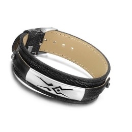 Stabil Kvalitet Sort Titanium Læderarmbånd