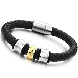 Pålidelig Omdømme Rund Form Titanium Læderarmbånd