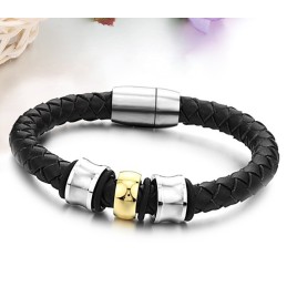 Pålidelig Omdømme Rund Form Titanium Læderarmbånd