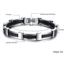 Høj Kvalitet Titanium Silikone Armbånd Til Mænd