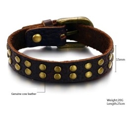 Pålidelig Kvalitets Retro Titanium Læderarmbånd