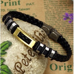 Stabil Kvalitets Titanium Læderarmbånd