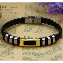 Stabil Kvalitets Titanium Læderarmbånd