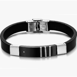Holdbar Sort Titanium Læderarmbånd I Slidstærk Kvalitet