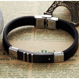 Holdbar Sort Titanium Læderarmbånd I Slidstærk Kvalitet