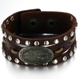 Kvalitets- Og Kvantitetsgaranteret Retro Titanium Læderarmbånd Til Mænd