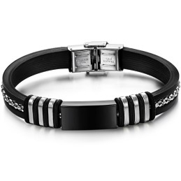 Holdbar Sort Titanium Silikone Armbånd I Sort