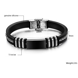 Holdbar Sort Titanium Silikone Armbånd I Sort