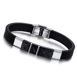 Dronningen Af Kvalitets Sort Titanium Silikone Armbånd