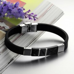 Dronningen Af Kvalitets Sort Titanium Silikone Armbånd